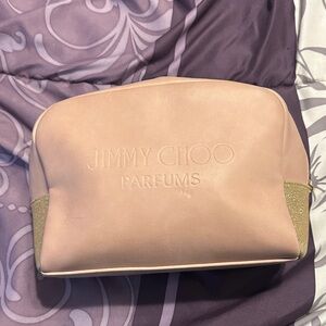 Jimmy Choo Blush Pink and Gold Cosmetic Bag
